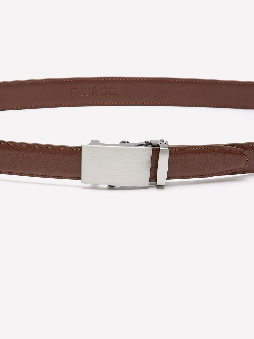 Leather Belt with Plate Buckle rw&co Special Offer