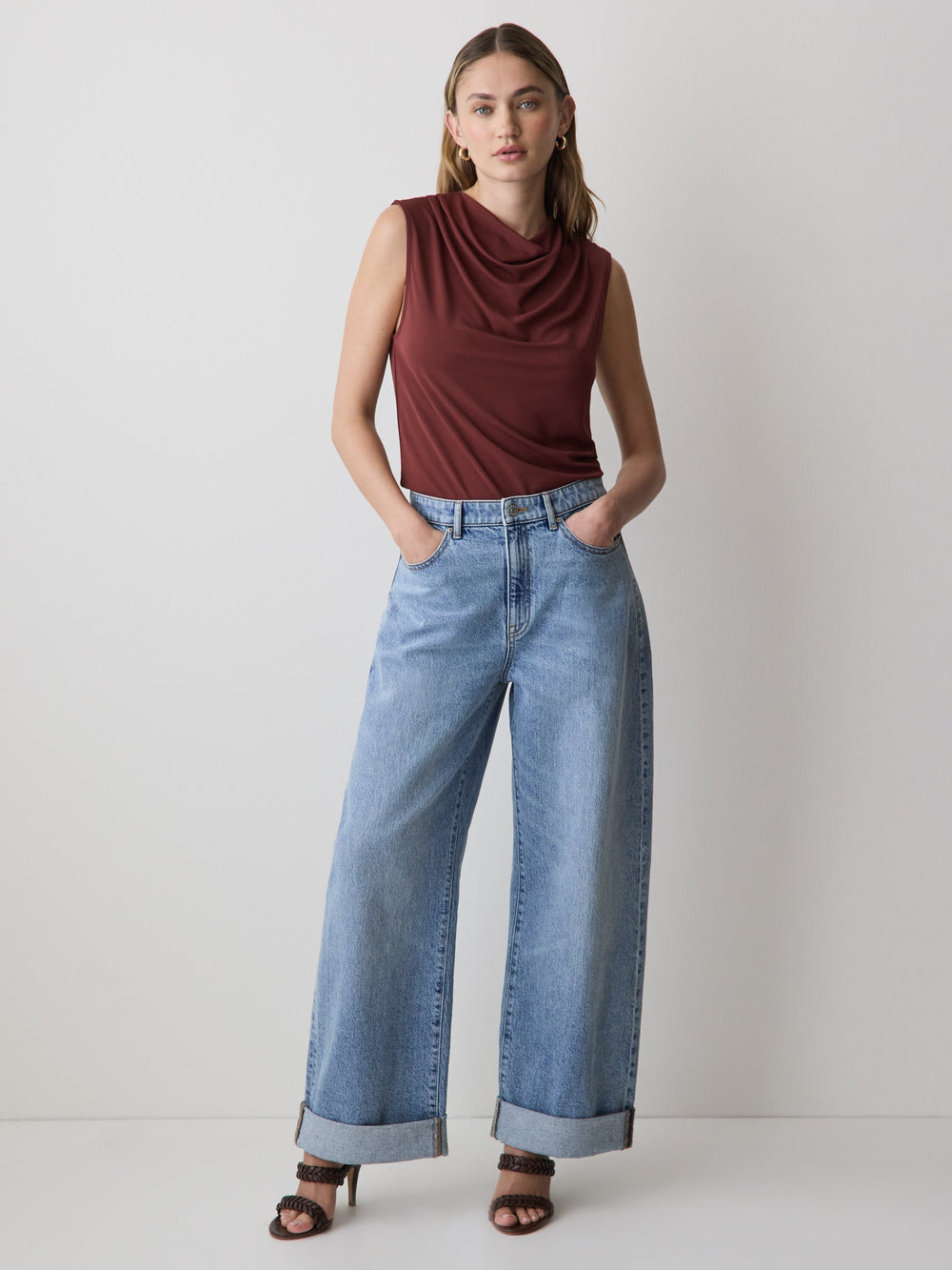Sleeveless Top with Cowl Neckline rw&co Special Offer