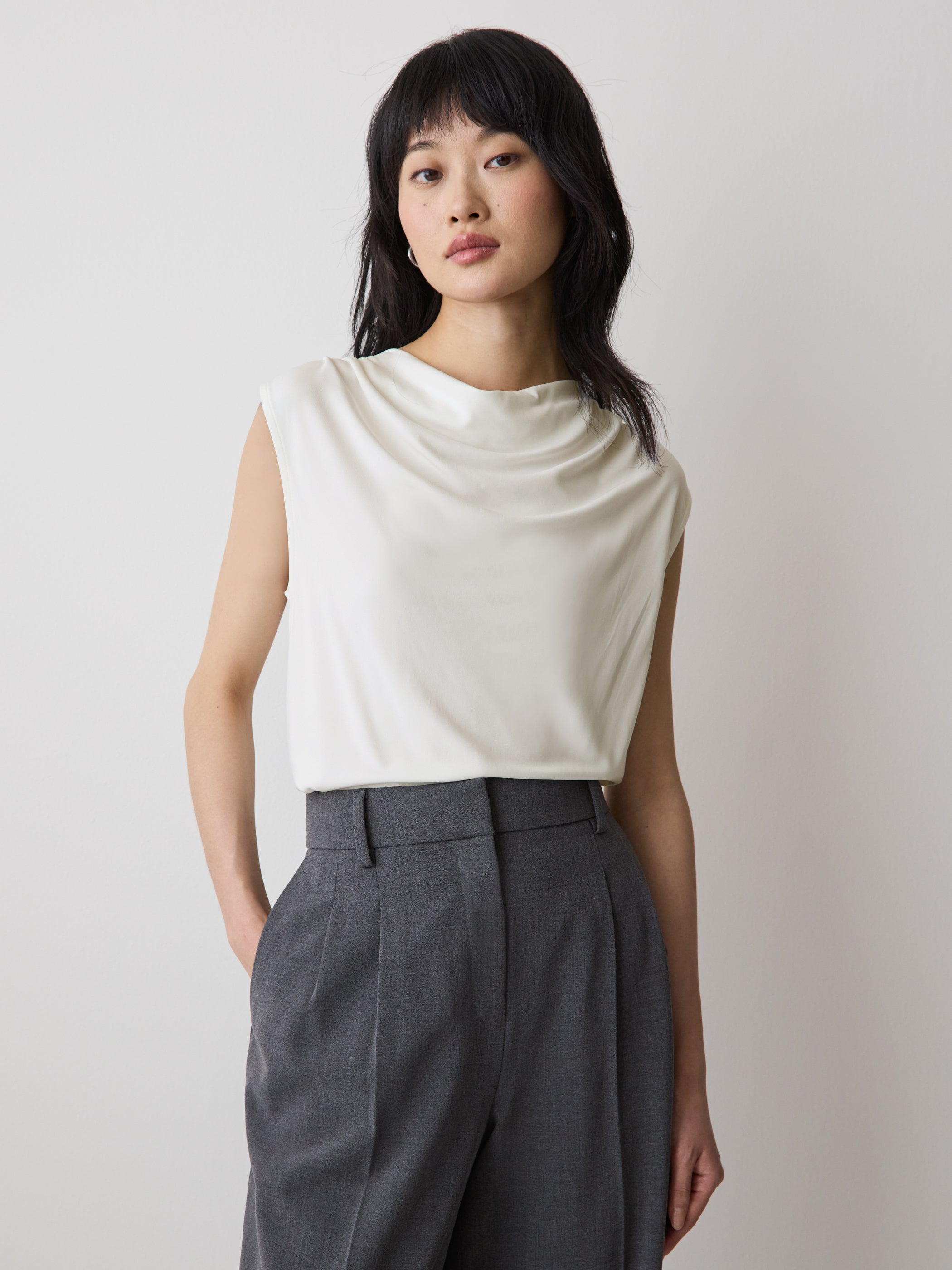 Sleeveless Top with Cowl Neckline rw&co Special Offer