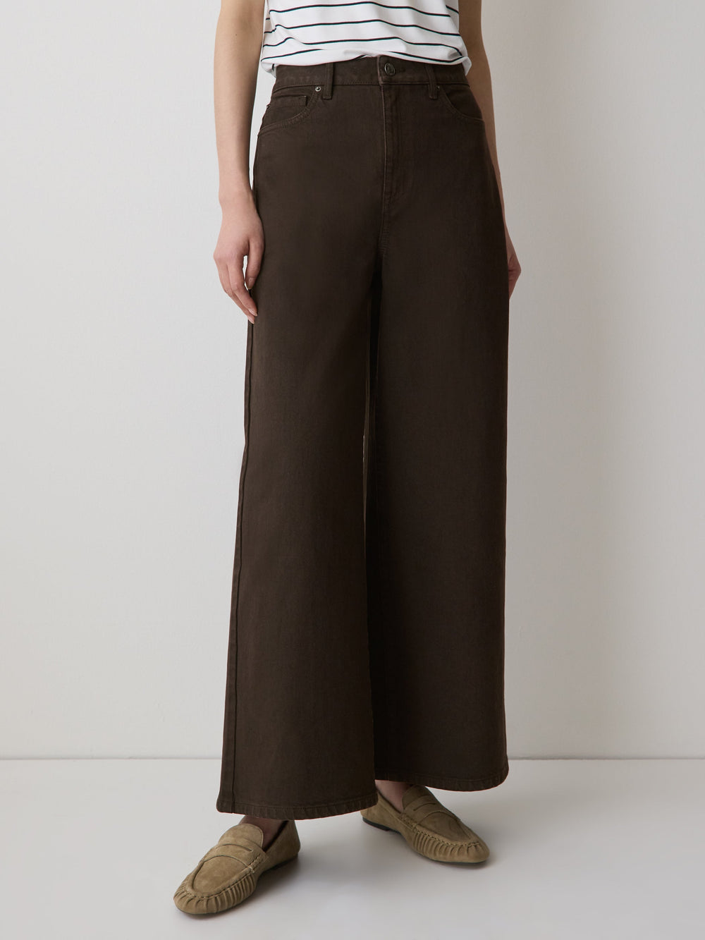 High-Rise Wide-Leg Cropped Jeans rw&co Great Value Deal