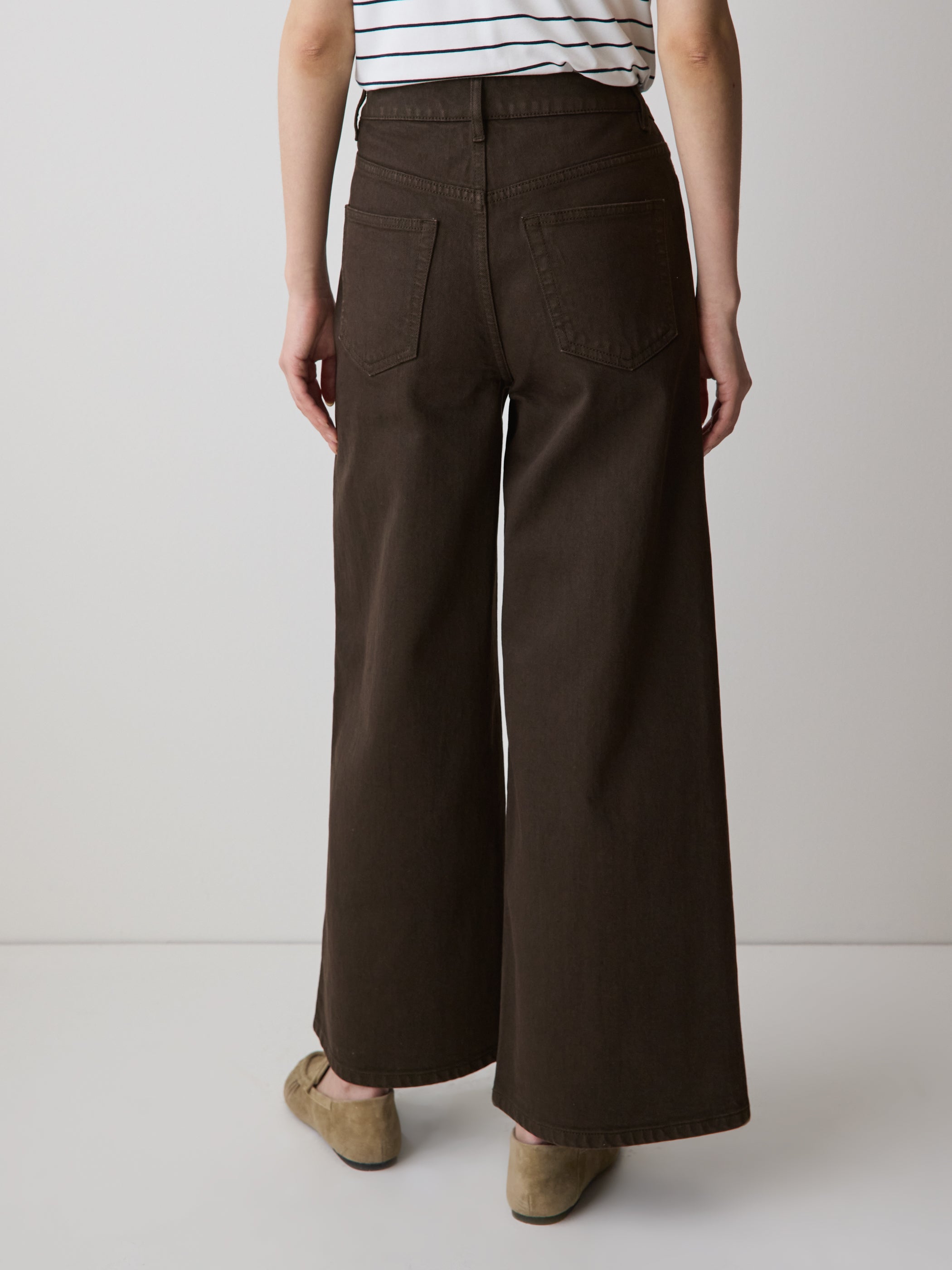 High-Rise Wide-Leg Cropped Jeans rw&co Great Value Deal