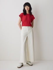 High-Rise Wide-Leg Cropped Jeans rw&co Great Value Deal