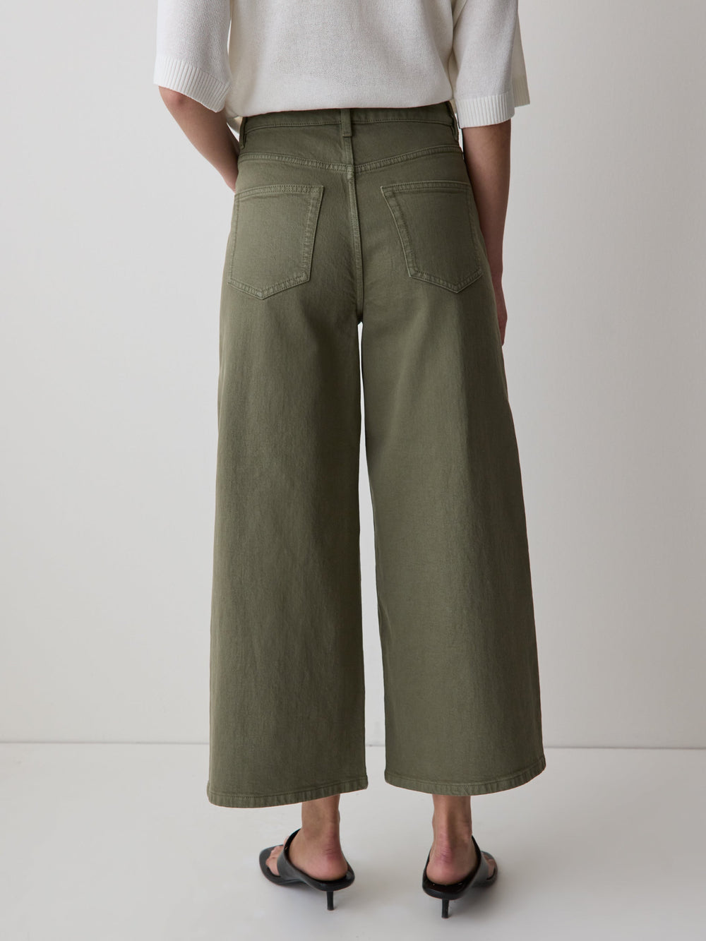 High-Rise Wide-Leg Cropped Jeans rw&co Great Value Deal