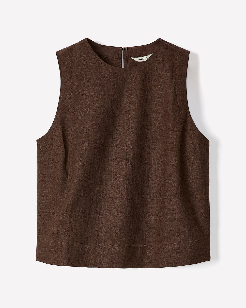 Sleeveless Crew-Neck Linen-Blend Blouse rw&co On Sale