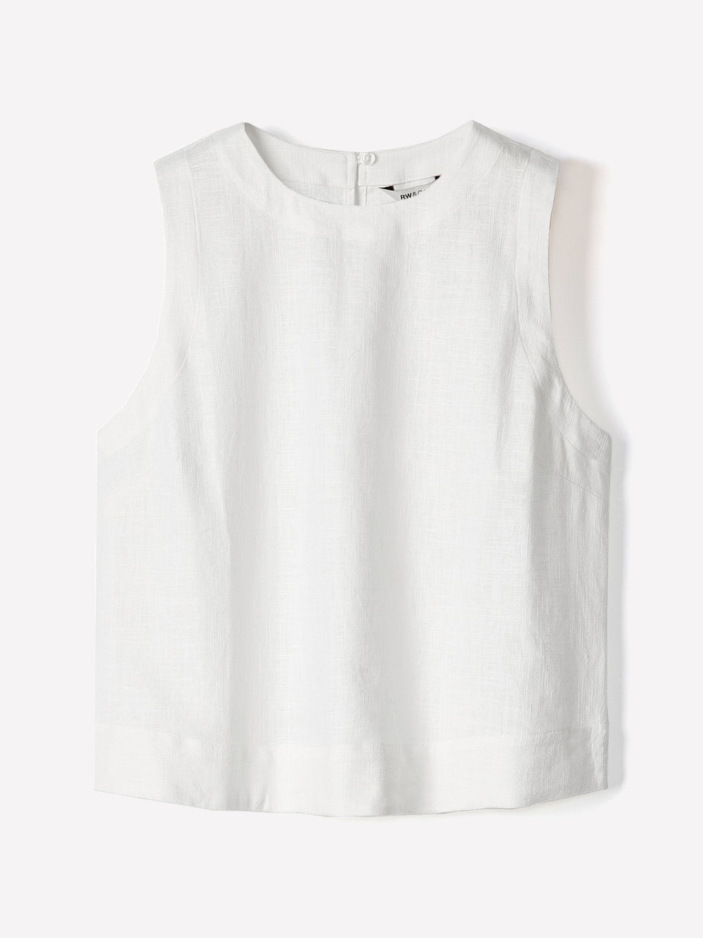 Sleeveless Crew-Neck Linen-Blend Blouse rw&co On Sale