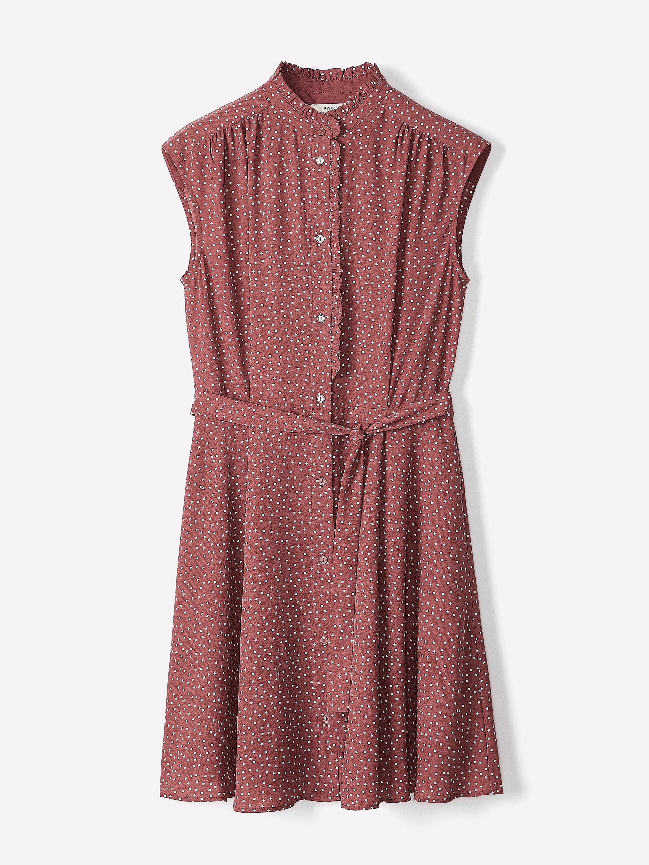 Sleeveless Mock-Neck Buttoned-Down Mini Dress rw&co Special Offer