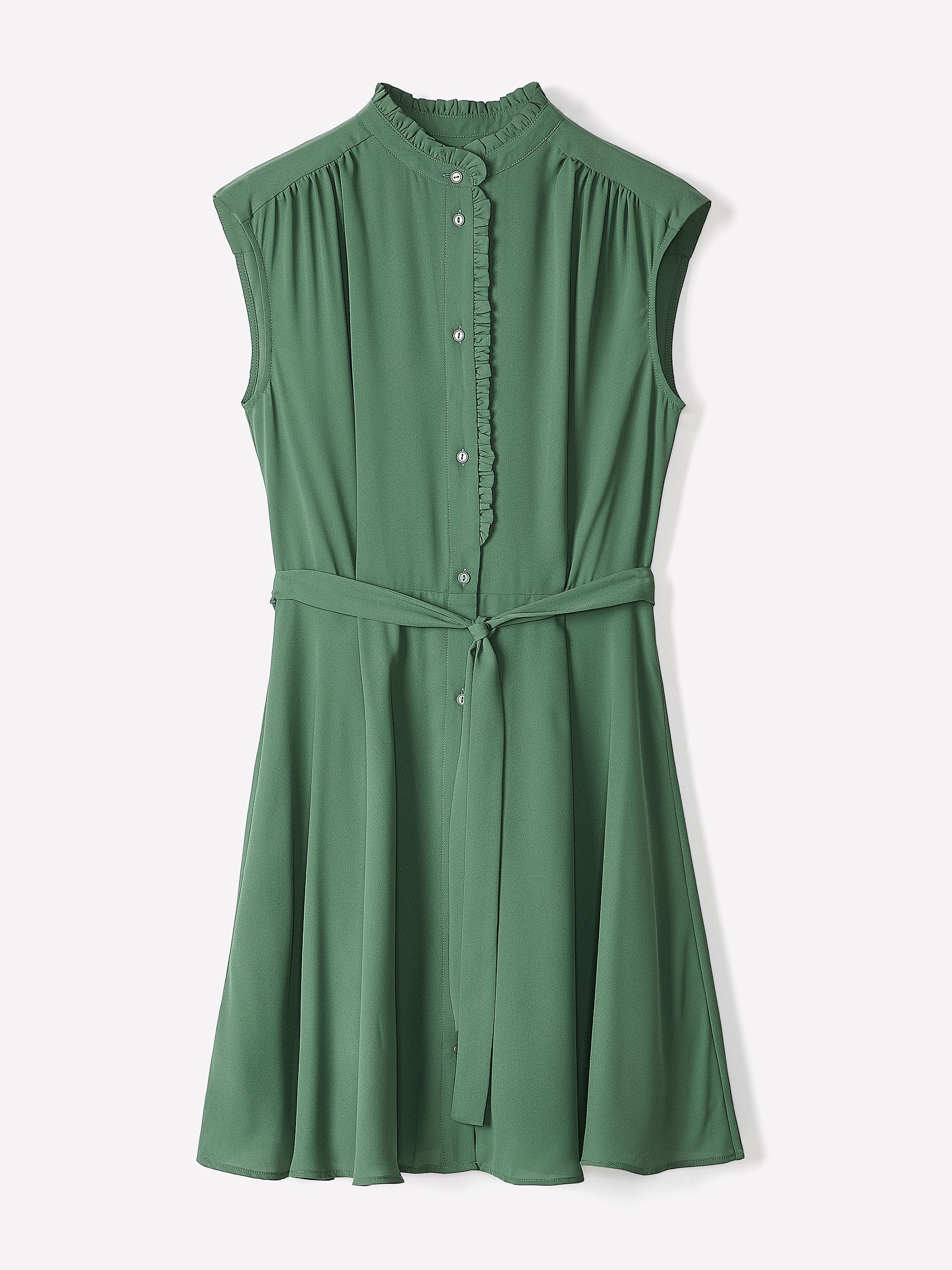 Sleeveless Mock-Neck Buttoned-Down Mini Dress rw&co Special Offer
