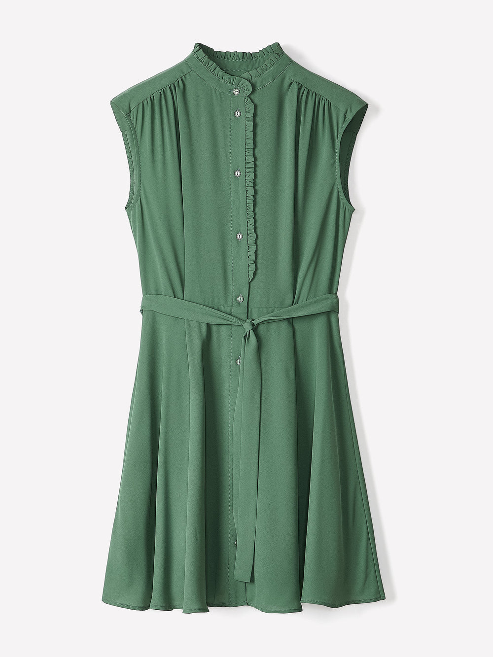 Sleeveless Mock-Neck Buttoned-Down Mini Dress rw&co Special Offer