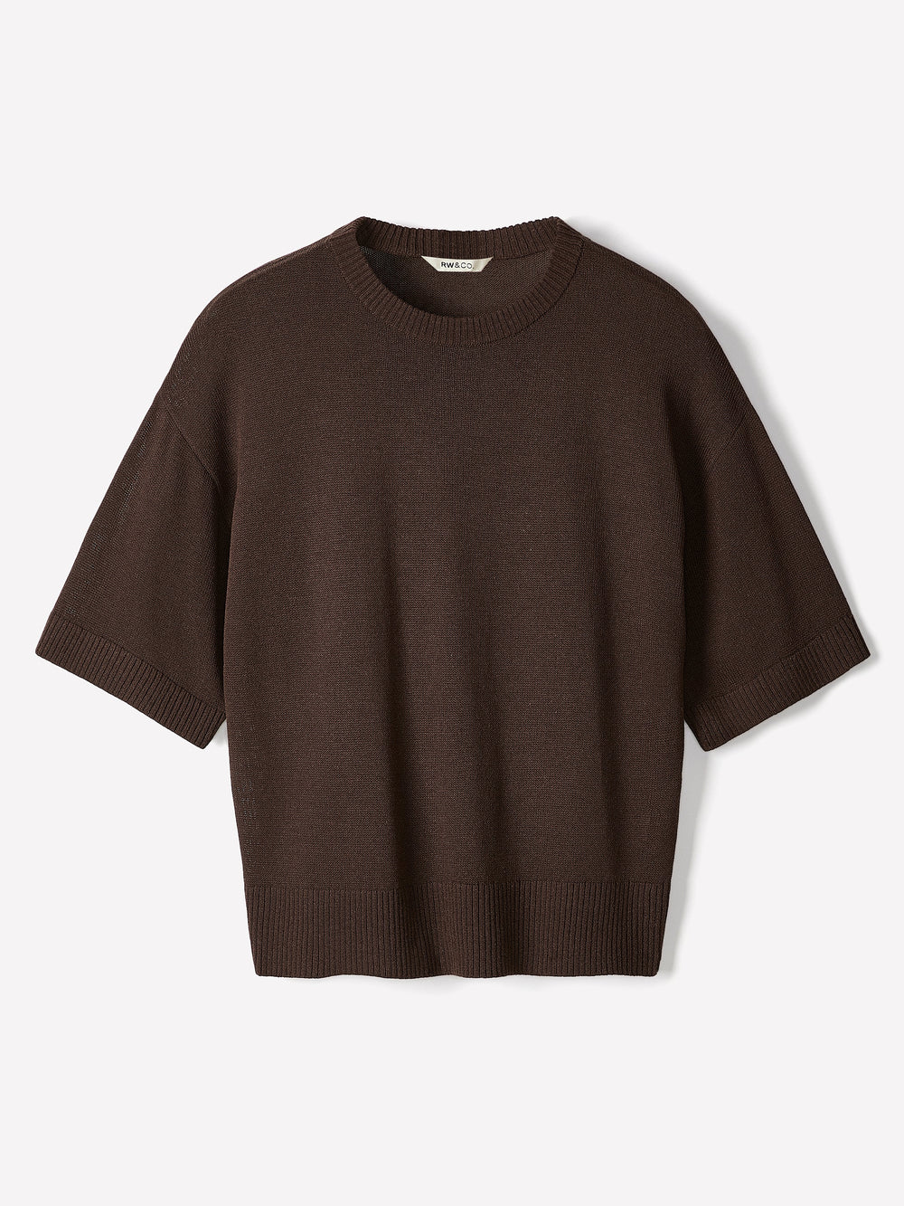 Short-Sleeve Crew-Neck Boxy Sweater rw&co Special Offer