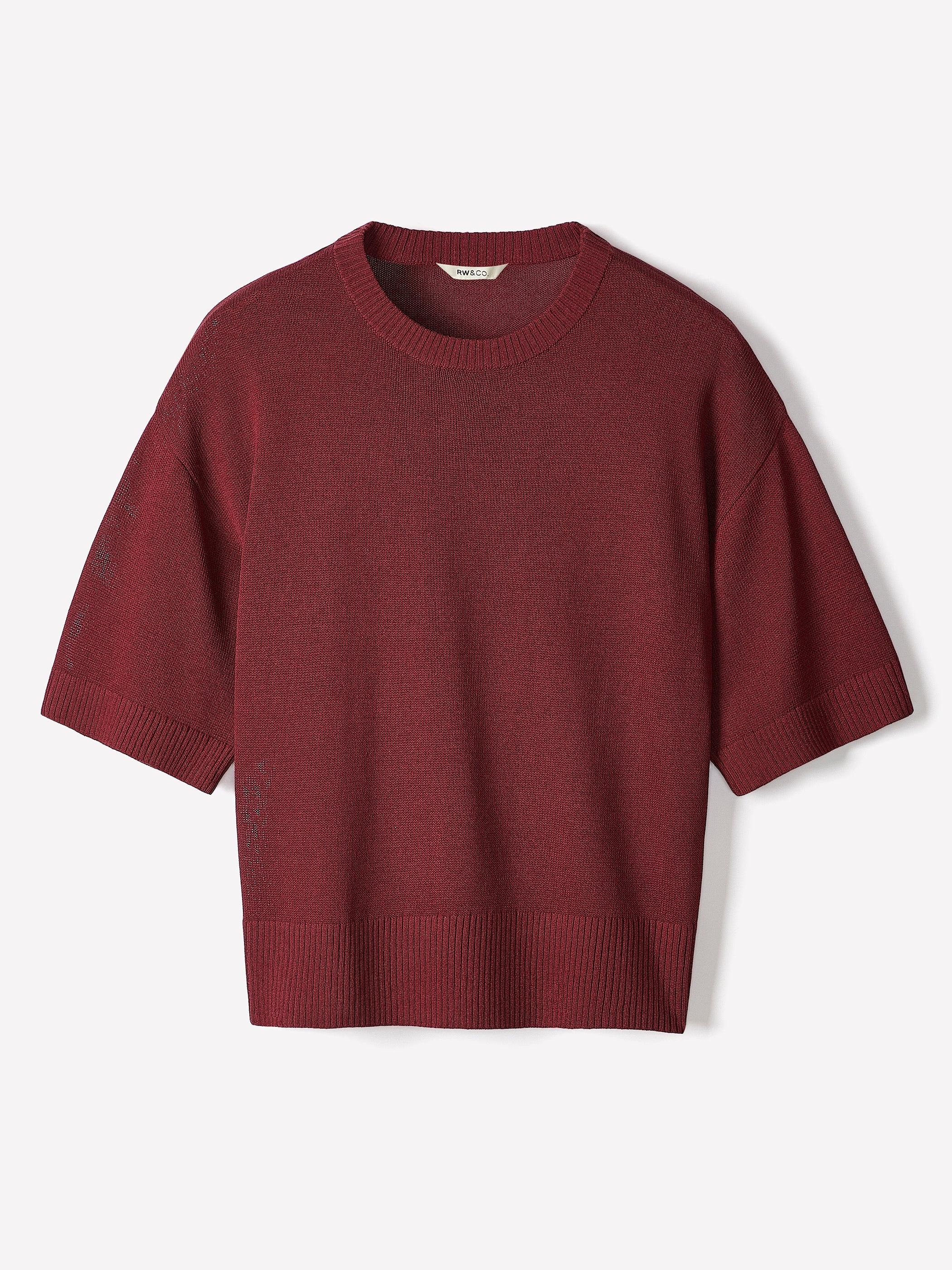 Short-Sleeve Crew-Neck Boxy Sweater rw&co Special Offer