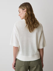 Short-Sleeve Crew-Neck Boxy Sweater rw&co Special Offer