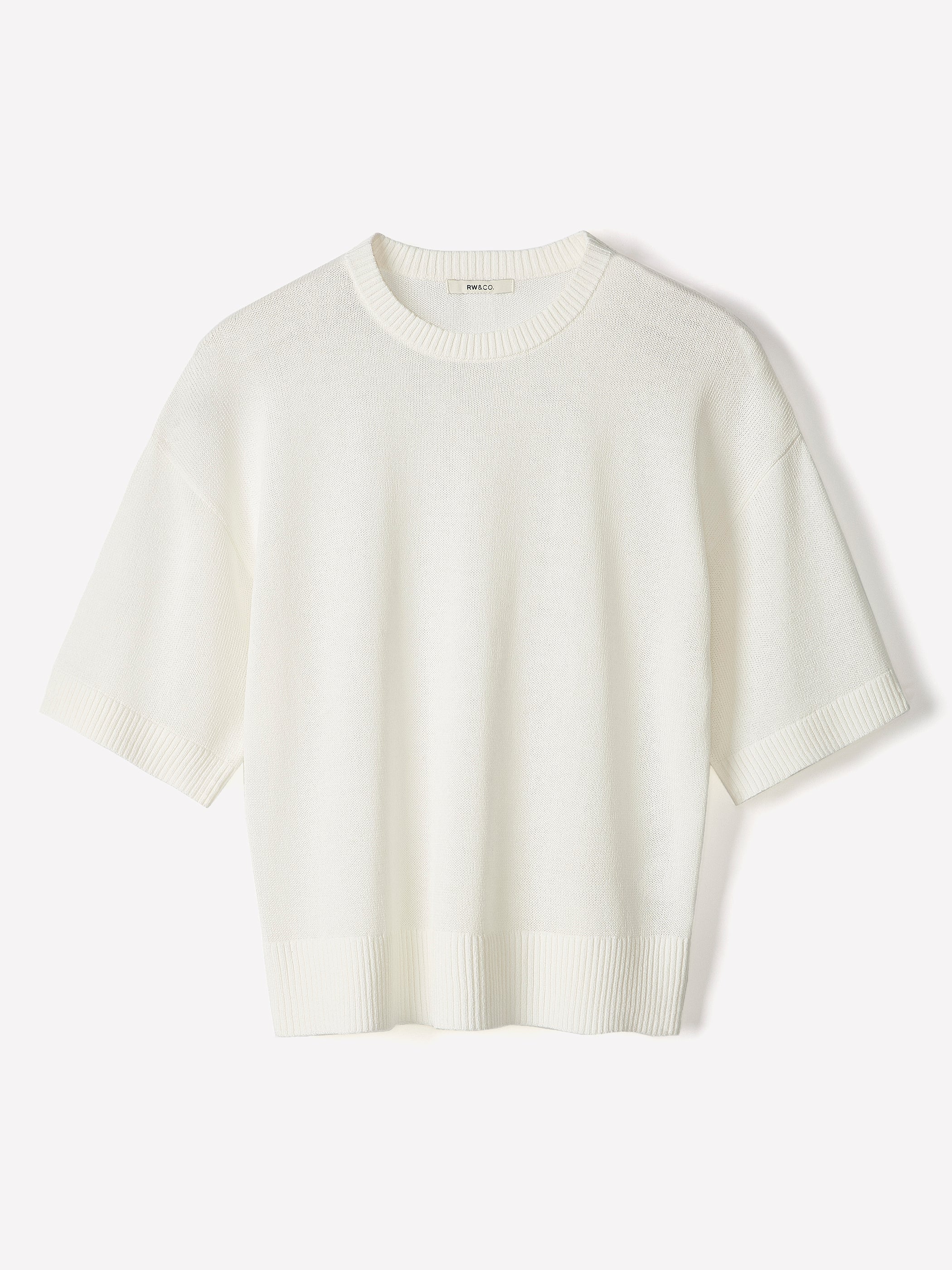 Short-Sleeve Crew-Neck Boxy Sweater rw&co Special Offer