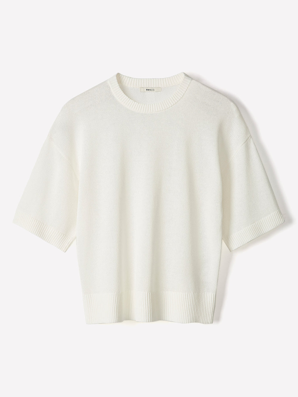 Short-Sleeve Crew-Neck Boxy Sweater rw&co Special Offer