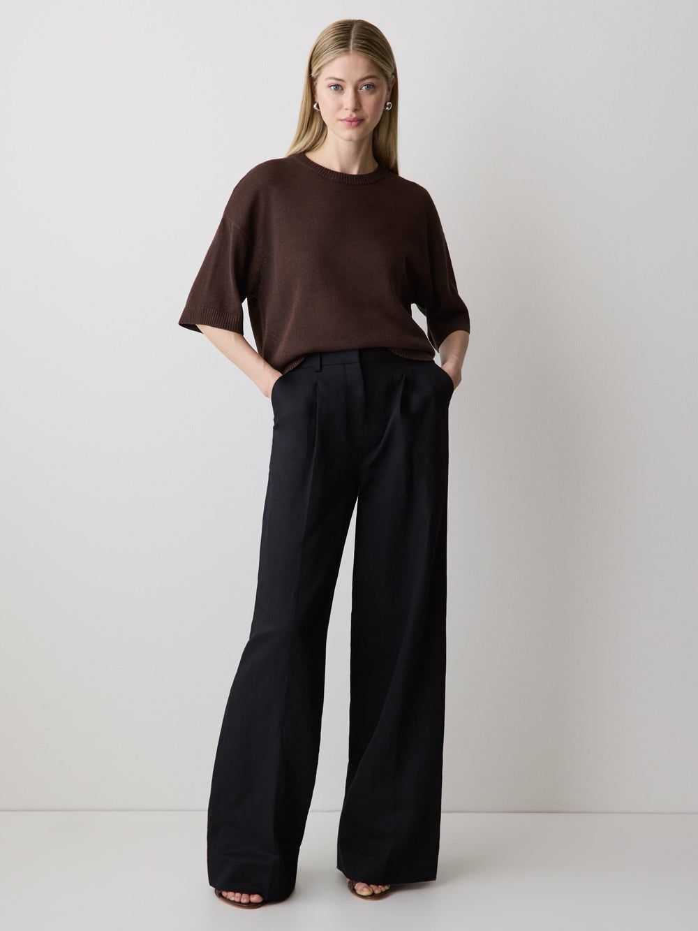 Short-Sleeve Crew-Neck Boxy Sweater rw&co Special Offer