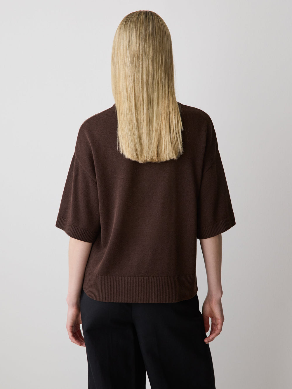 Short-Sleeve Crew-Neck Boxy Sweater rw&co Special Offer