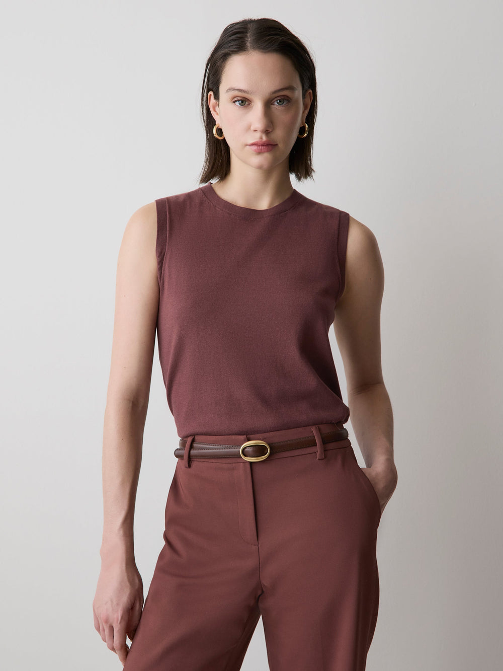 Sleeveless Scoop-Neck Sweater rw&co On Sale
