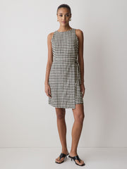 Sleeveless Boat-Neck Linen-Blend Midi Dress rw&co Great Value Deal