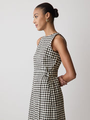 Sleeveless Boat-Neck Linen-Blend Midi Dress rw&co Great Value Deal