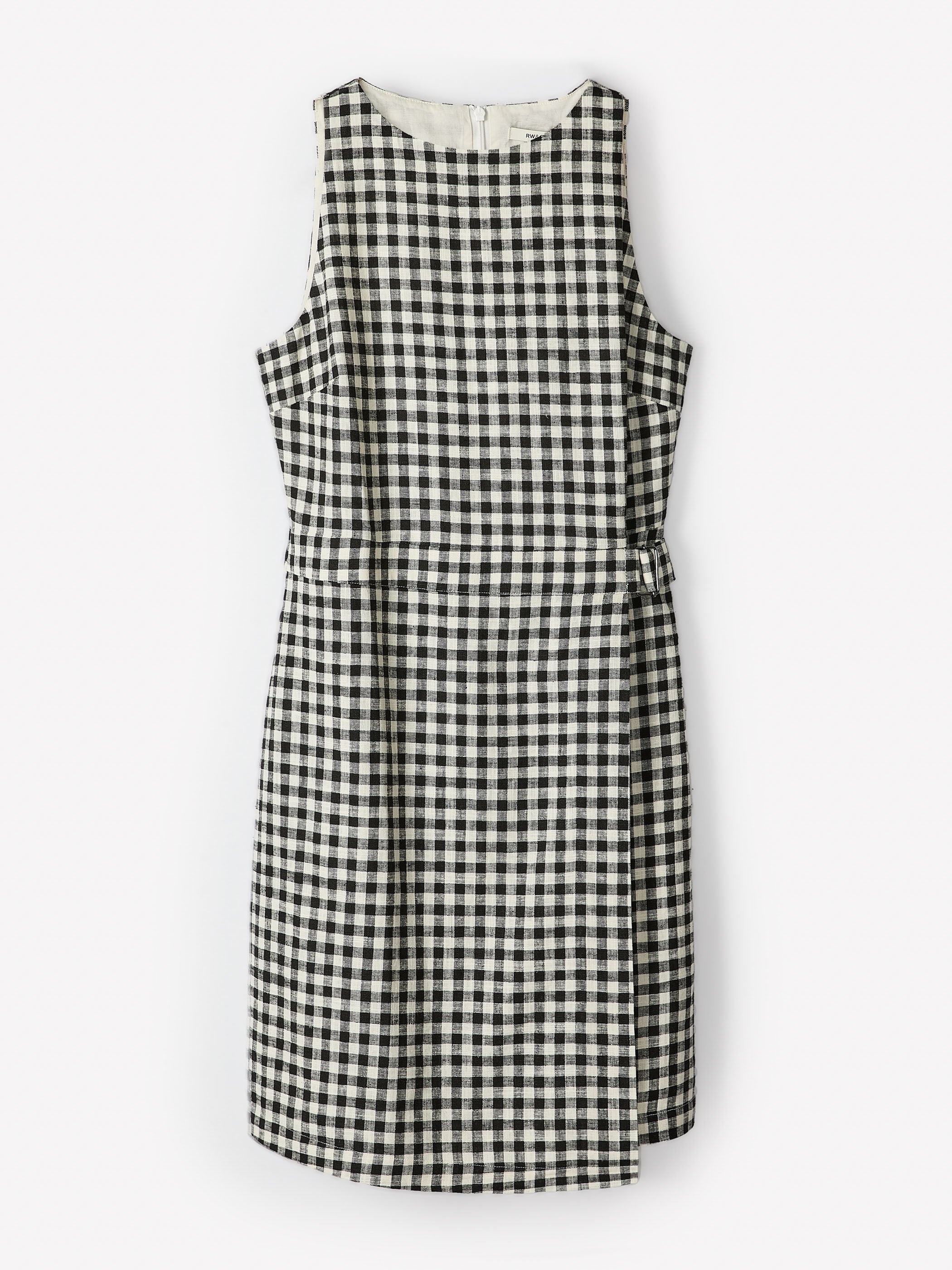 Sleeveless Boat-Neck Linen-Blend Midi Dress rw&co Great Value Deal