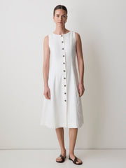 Sleeveless Crew-Neck Linen-Blend Midi Dress rw&co Limited Time Discount