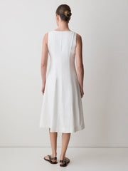 Sleeveless Crew-Neck Linen-Blend Midi Dress rw&co Limited Time Discount