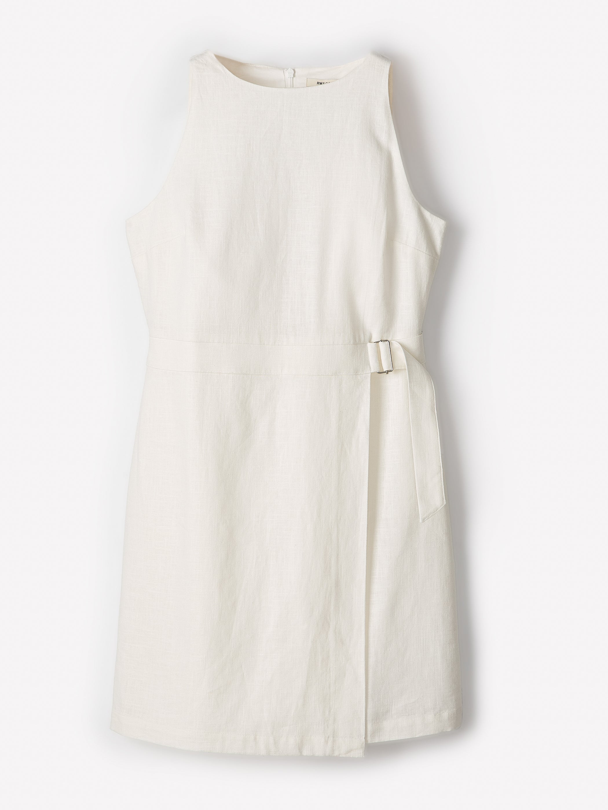 Sleeveless Boat-Neck Linen-Blend Midi Dress rw&co Great Value Deal