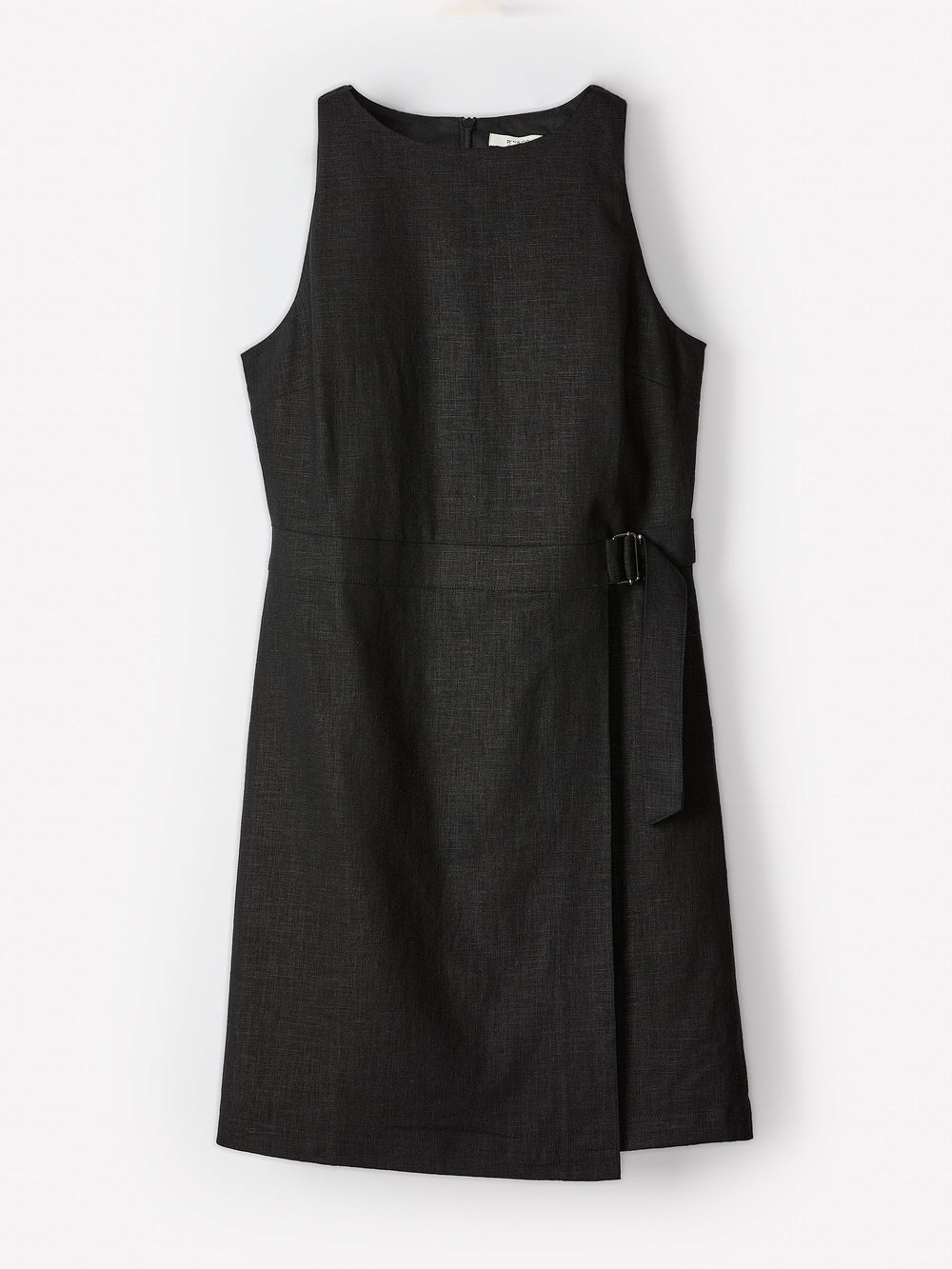 Sleeveless Boat-Neck Linen-Blend Midi Dress rw&co Great Value Deal