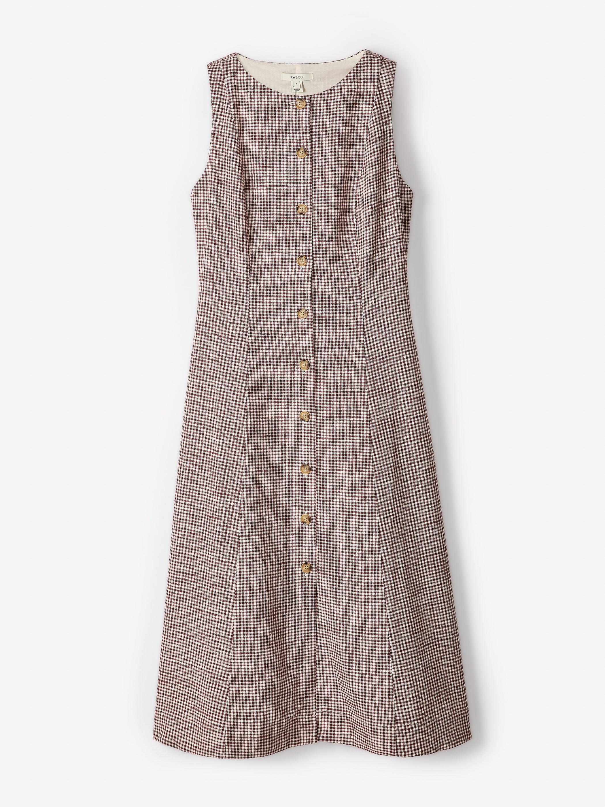 Sleeveless Crew-Neck Linen-Blend Midi Dress rw&co Special Promo Price
