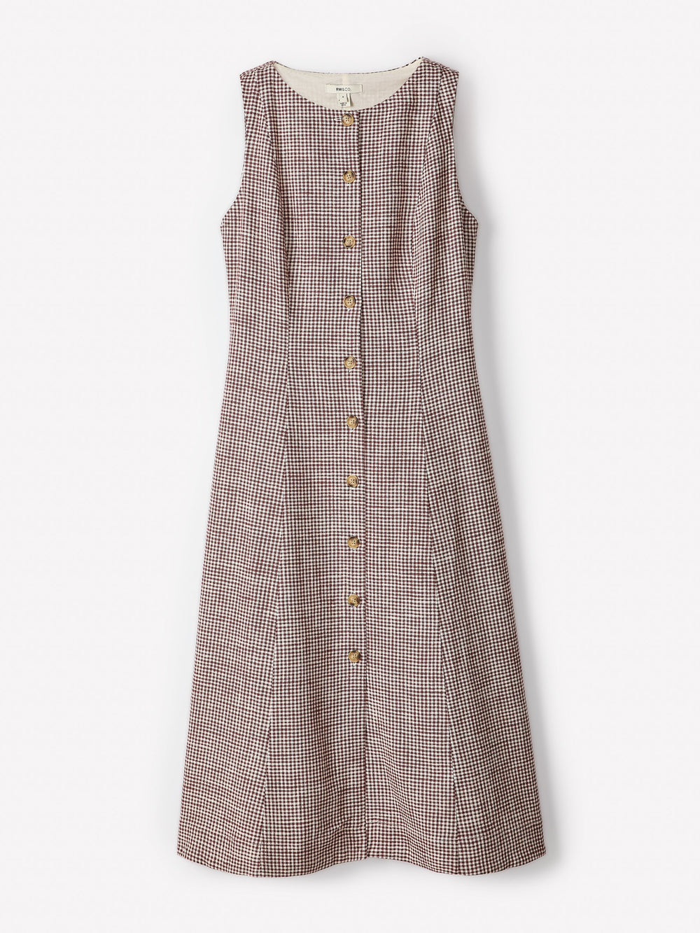 Sleeveless Crew-Neck Linen-Blend Midi Dress rw&co Special Promo Price