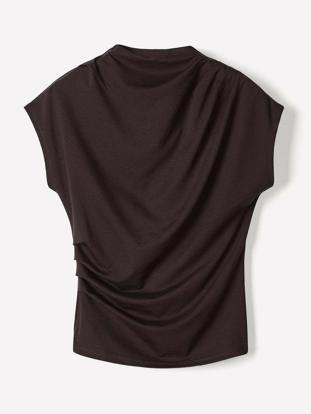 Extended-Sleeve Crew-Neck Draped Top rw&co Great Value Deal