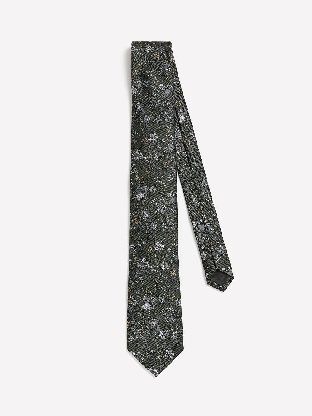 Green Regular Tie with Floral Pattern rw&co Special Offer