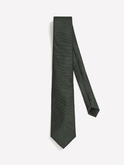 Dark Green Regular Tie with Square Geometric Pattern rw&co On Sale