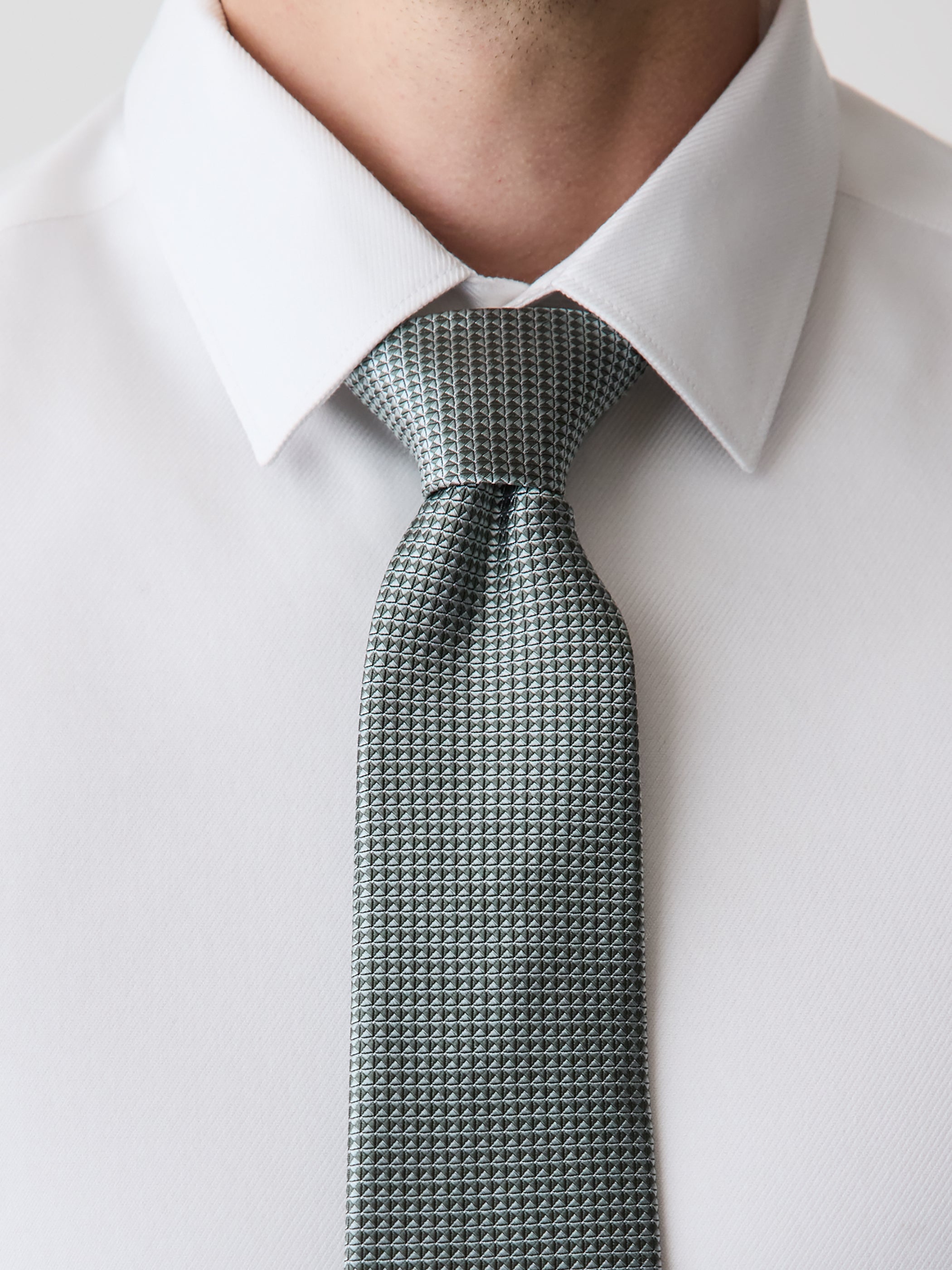 Mint Regular Tie with Geometric Pattern rw&co Great Value Deal