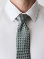 Mint Regular Tie with Geometric Pattern rw&co Great Value Deal