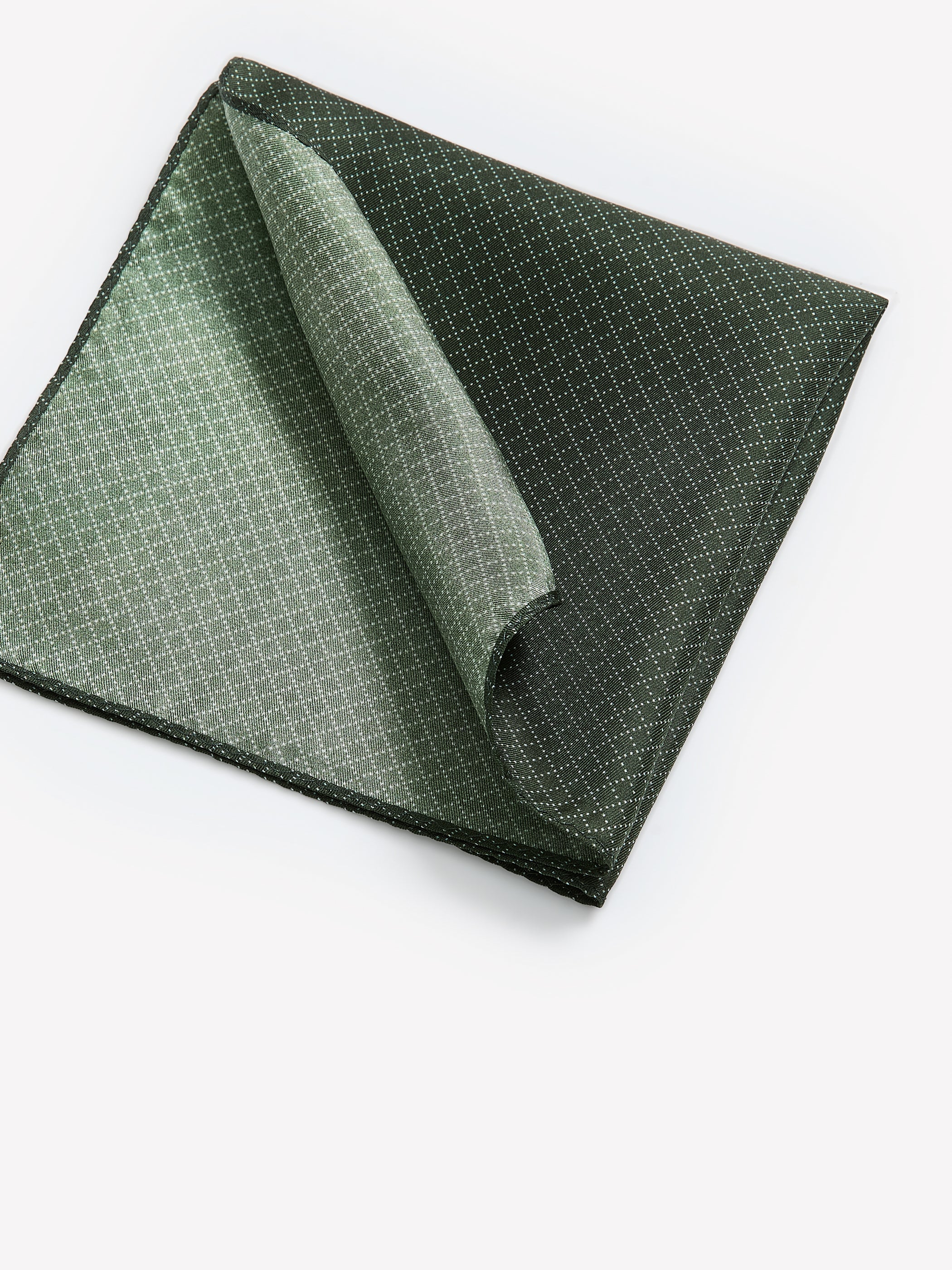 Dark Green Handkerchief with Square Geometric Pattern rw&co On Sale