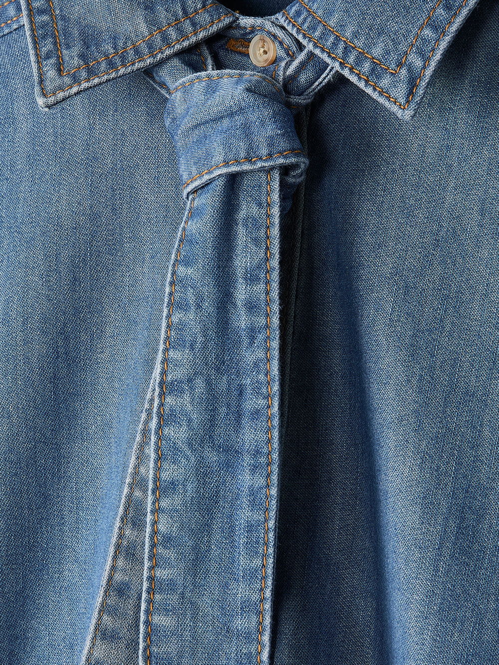 Short-Sleeve Denim Blouse with Shirt Collar rw&co On Sale