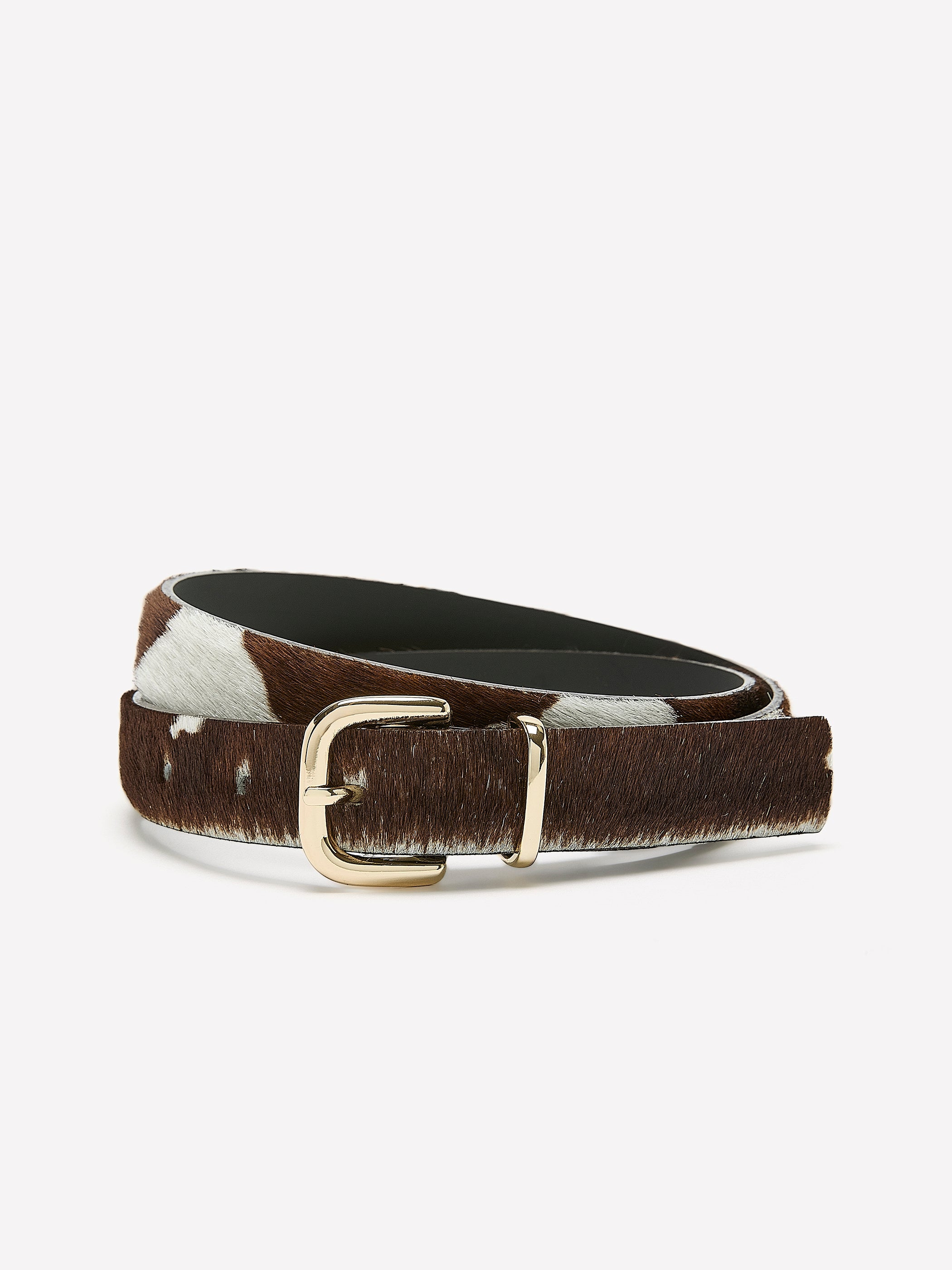 Leather Belt with Cow Print Pattern rw&co Special Promo Price