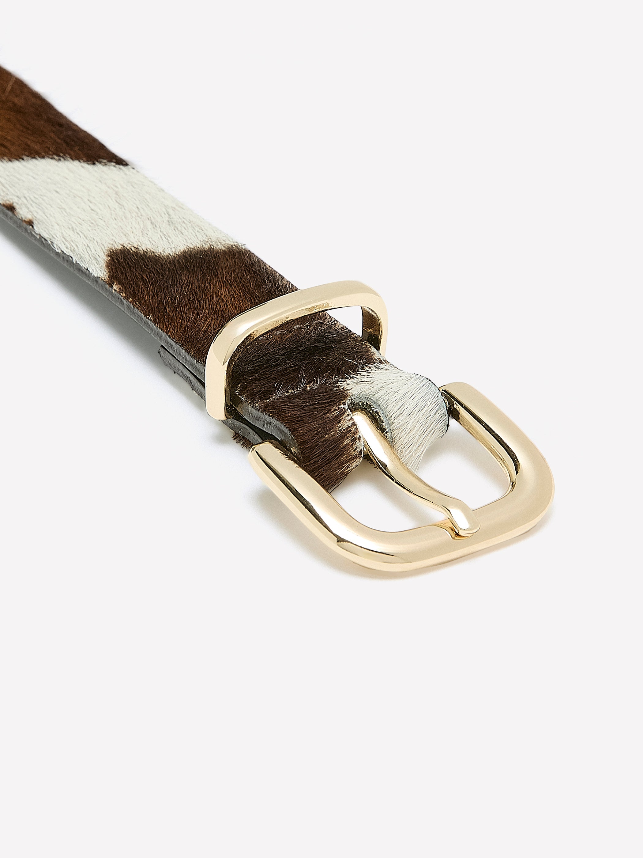 Leather Belt with Cow Print Pattern rw&co Special Promo Price