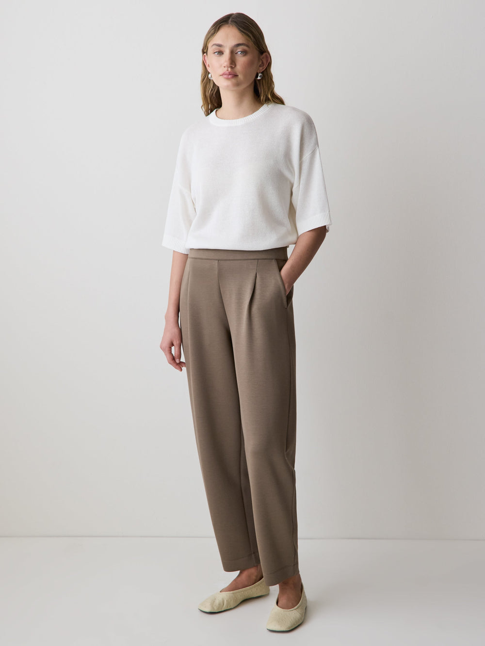 Barrel-Leg Lounge Pant rw&co On Sale