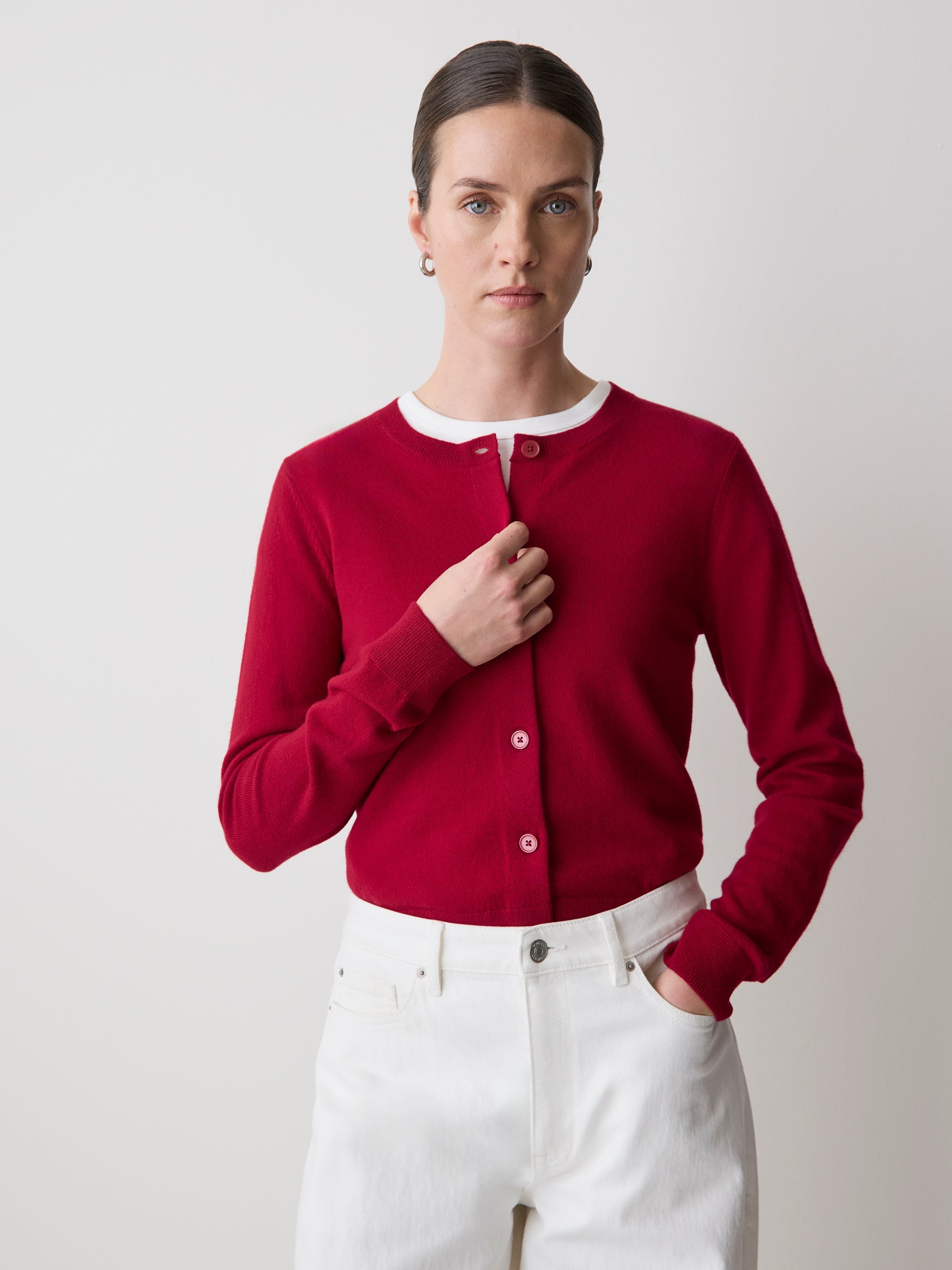 Merino Wool Button-Down Cardigan rw&co Special Offer