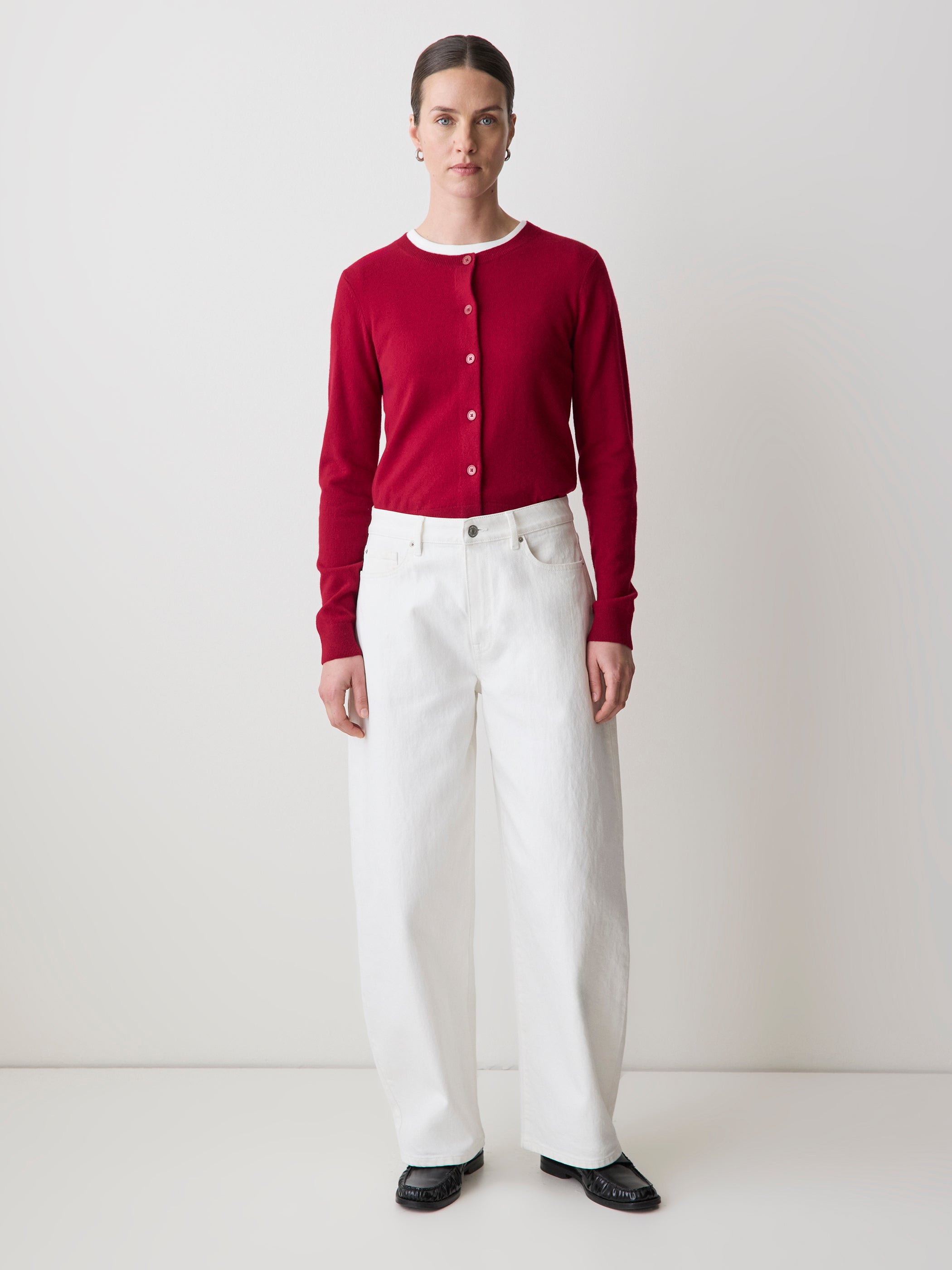 Merino Wool Button-Down Cardigan rw&co Special Offer