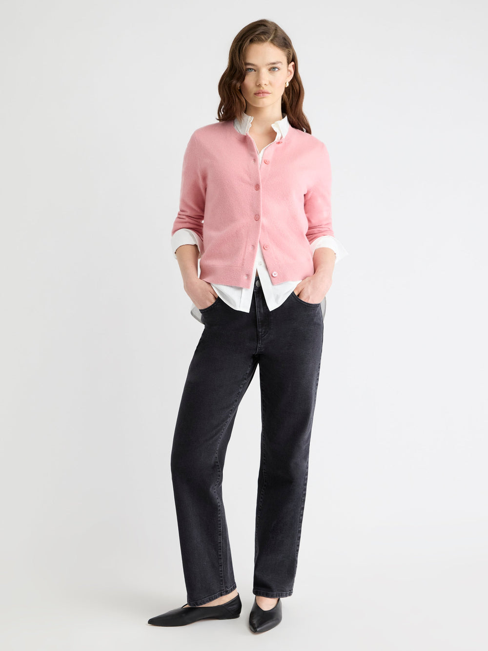 Merino Wool Button-Down Cardigan rw&co Special Offer