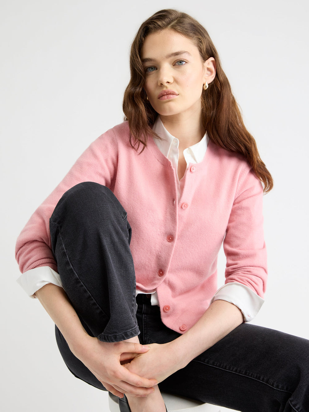Merino Wool Button-Down Cardigan rw&co Special Offer
