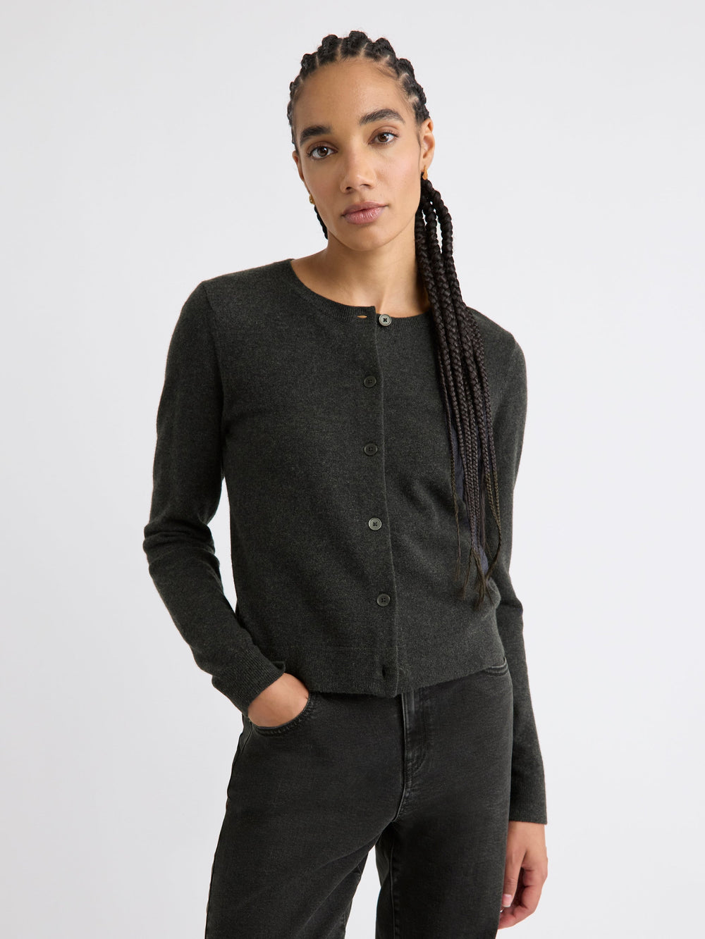 Merino Wool Button-Down Cardigan rw&co Special Offer