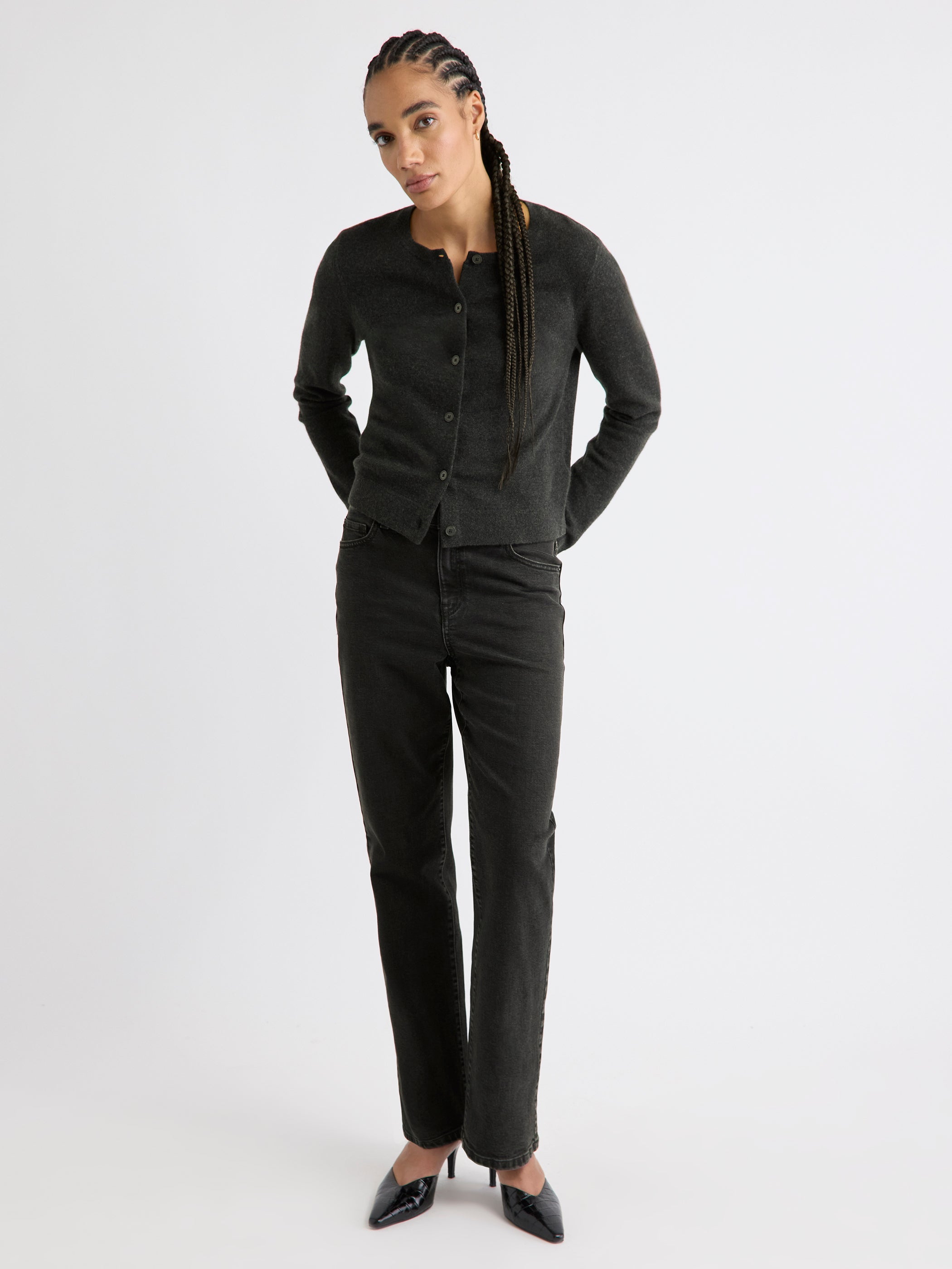 Merino Wool Button-Down Cardigan rw&co Special Offer