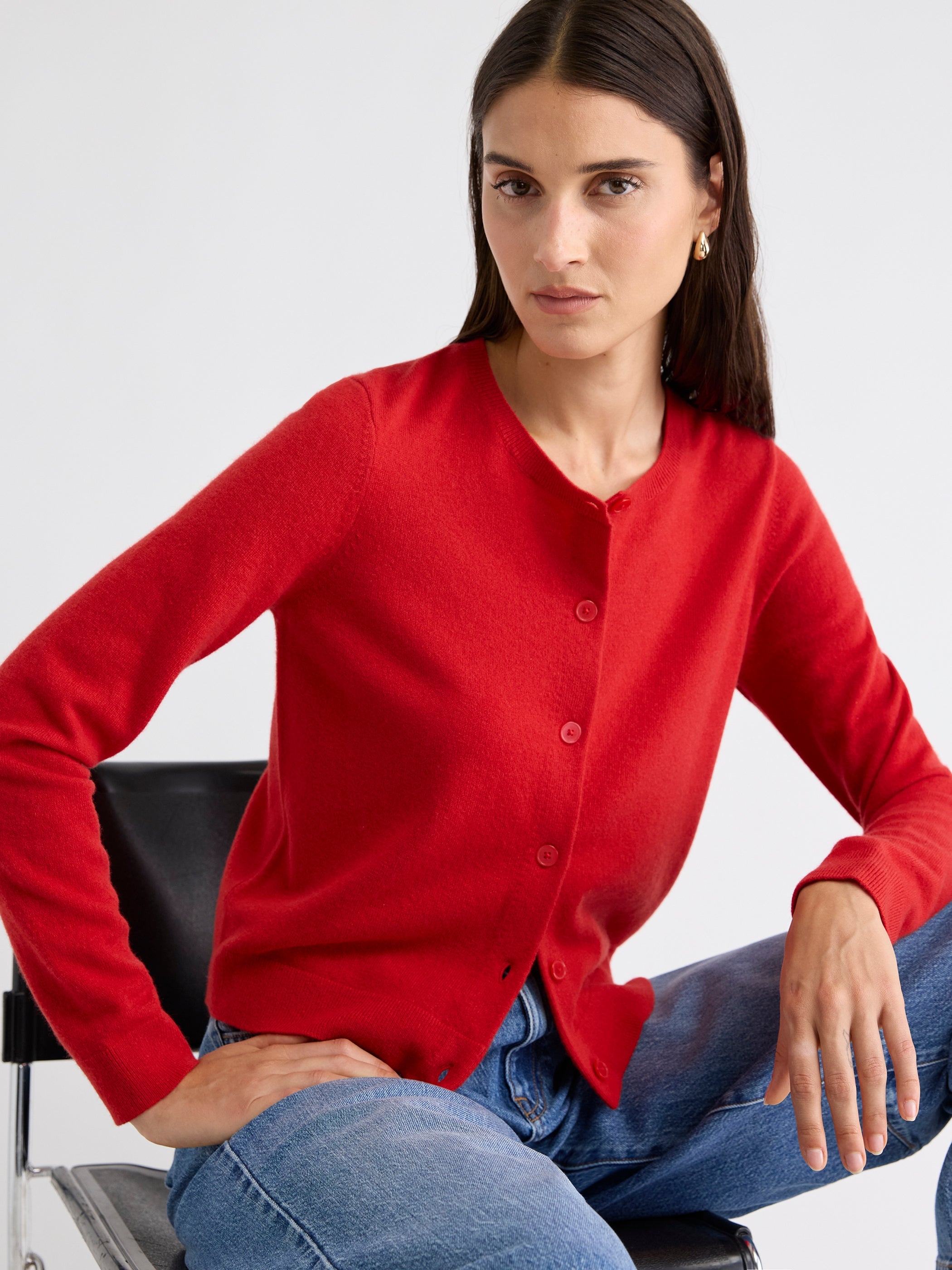 Merino Wool Button-Down Cardigan rw&co Special Offer