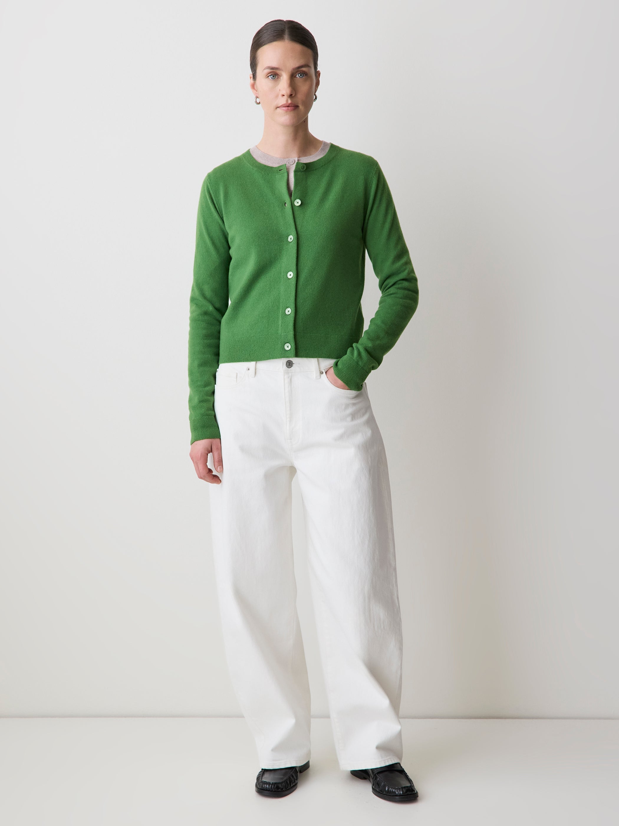 Merino Wool Button-Down Cardigan rw&co Special Offer