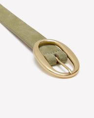 Suede Belt with Oval Buckle rw&co Limited Time Discount