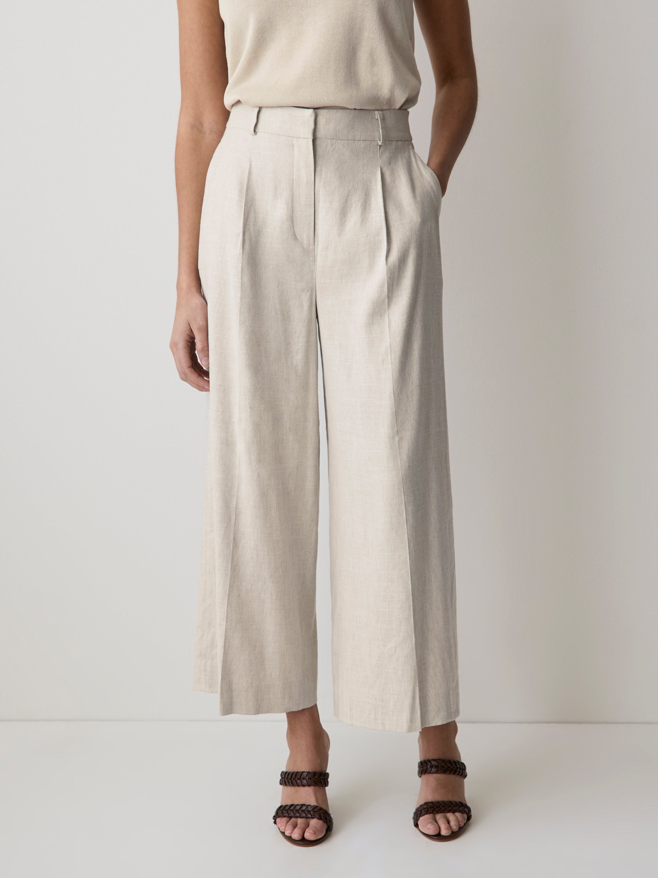 Cropped Wide-Leg High-Rise Pant rw&co Special Offer