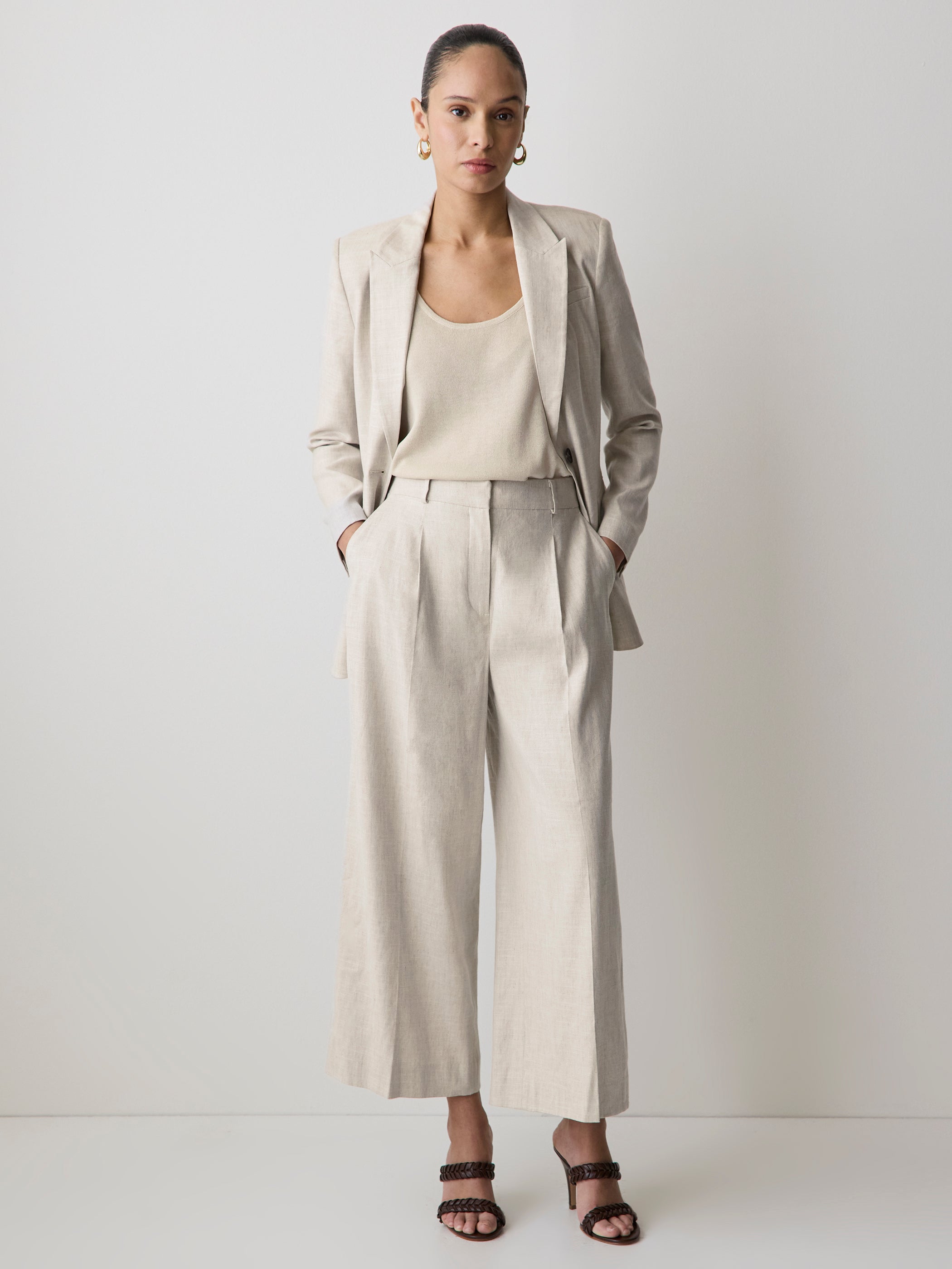 Cropped Wide-Leg High-Rise Pant rw&co Special Offer